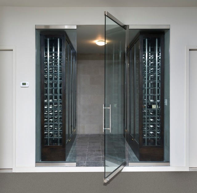 Frameless Wine Room Glass Doors - Contemporary - Wine ...