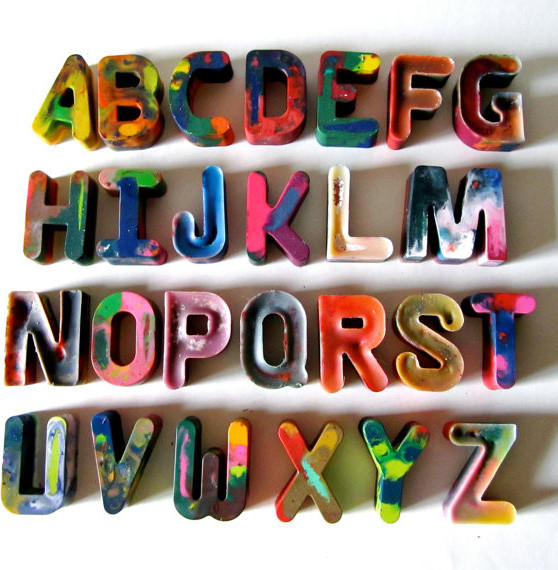 Recycled Alphabet Rainbow Crayons, Set of 26 by Art 2 the Extreme