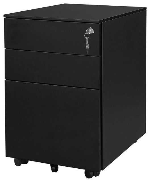 3 Drawer Mobile File Lock, Under Desk File Modern Filing by