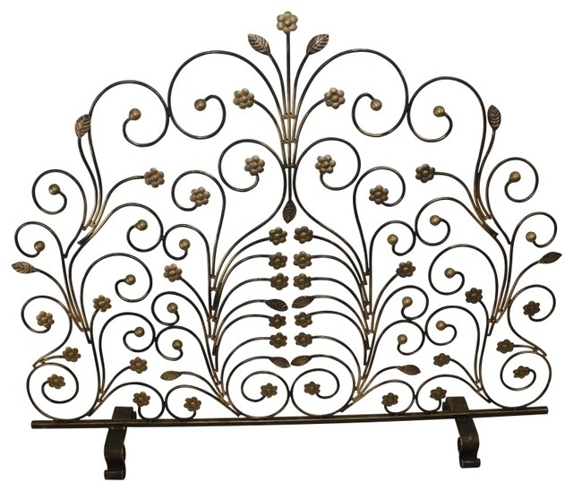 Fire Screen With Leaf And Floret Accents By Dr Livingstone I