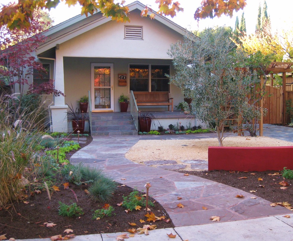 This is an example of a mediterranean front yard garden in San Francisco.