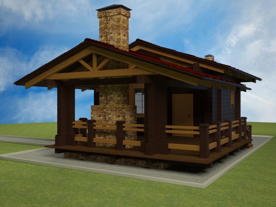 Баня с верандой