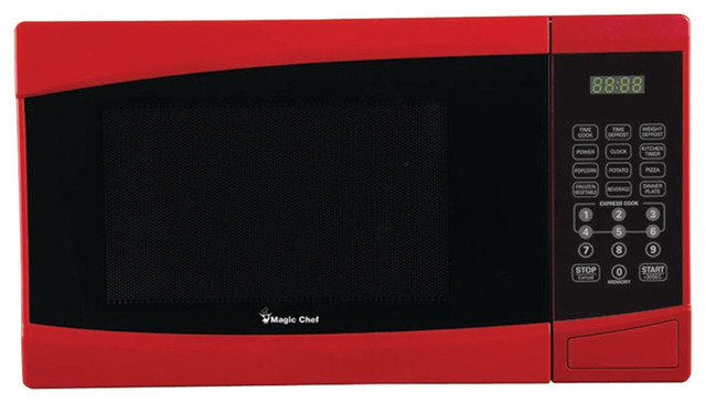 Magic Chef Red 0.9 Cubic Feet 900-watt Microwave with Digital Touch