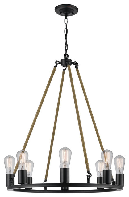 Myrcella 8 Light Twine Wred Vintage Style Chandelier Dark Bronze Myrcella 8 Light Twine Wred Vintage Style Chandelier Dark Bronze