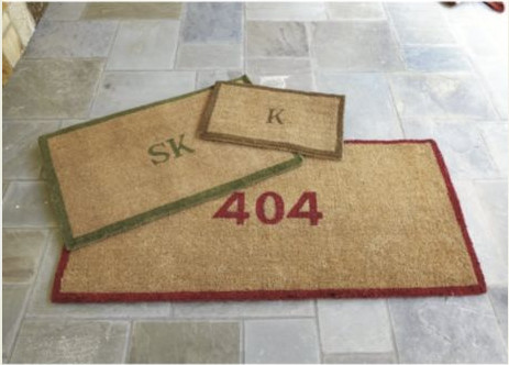 Red Bordered Initial Coir Mat