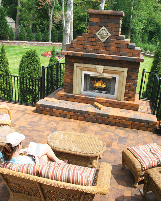 Nicolock Outdoor Fireplace - Contemporary - Patio - New York - by ...