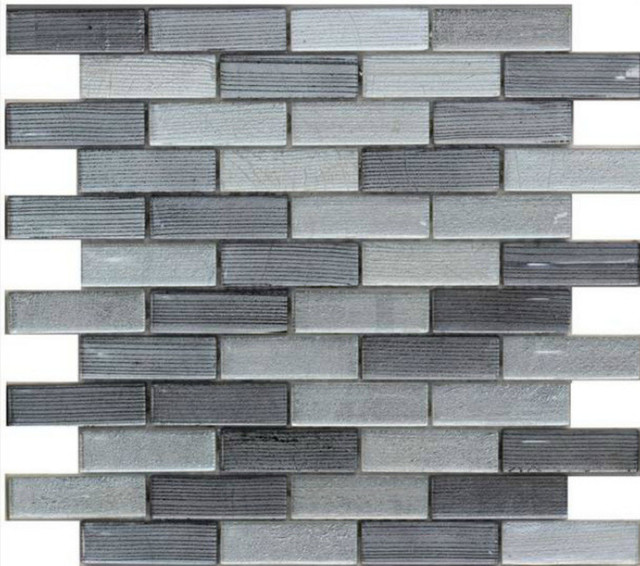 Random Metallic Stripped Gl Mosaic Tile Contemporary Metallic Stripped Gl Mosaic Tile