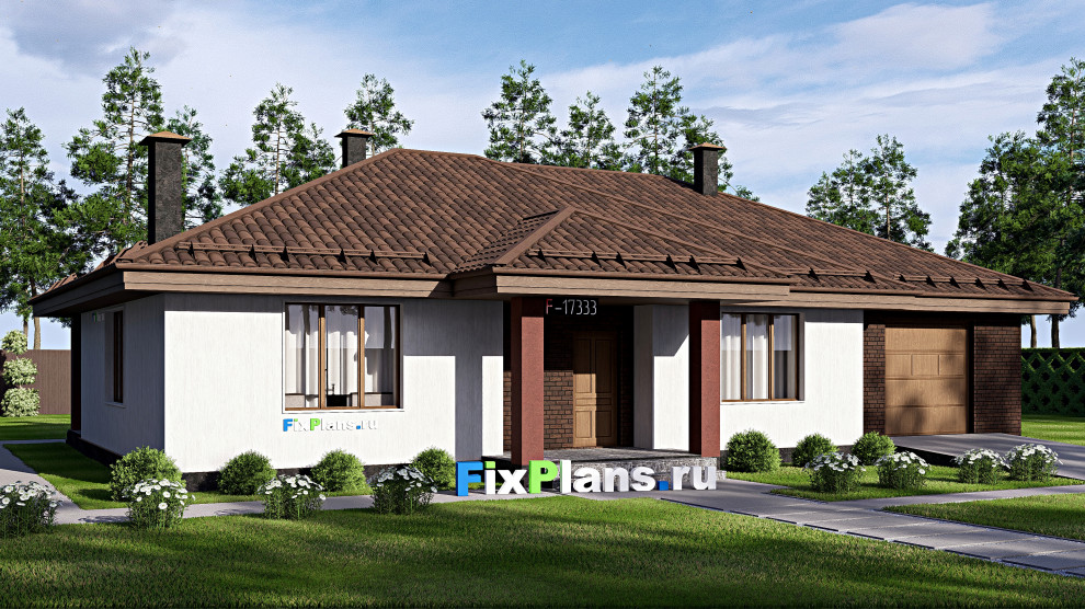 Проект одноэтажного дома 13х18м S165м2 F-17333