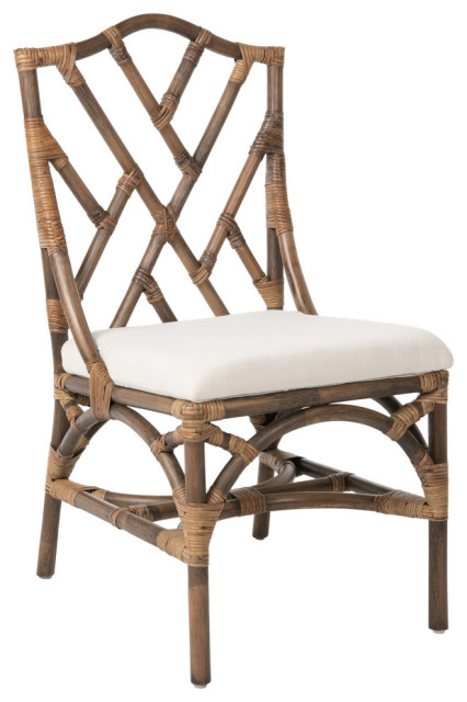 Rattan Chippendale Upholstered Dining, 20 Inch Wide Dining Chairs