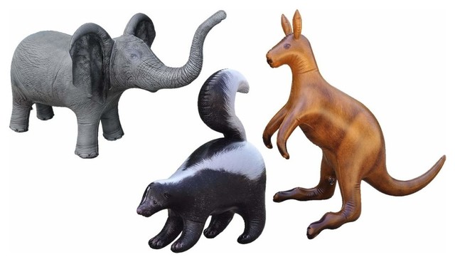 Jet Creations Inflatable 3 Pack, Elephant, Skunk, Kangaroo - Contemporary -  Pool Toys And Floats - by Jet Creations | Houzz