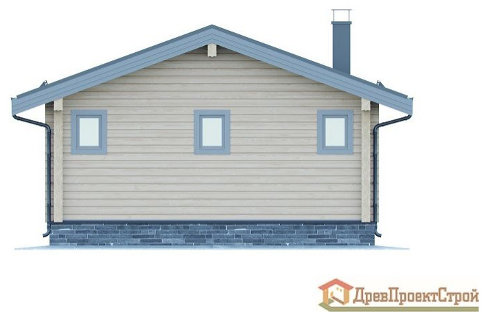 Проект бани № 155. Баня из бруса массива естественной влажности 140 х 140,