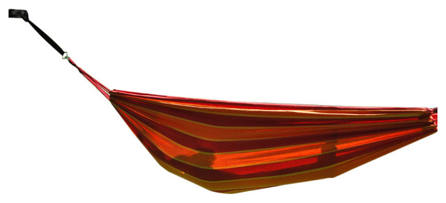 Brazilian Style Double Hammock, Red, Orange & Yellow Stripes