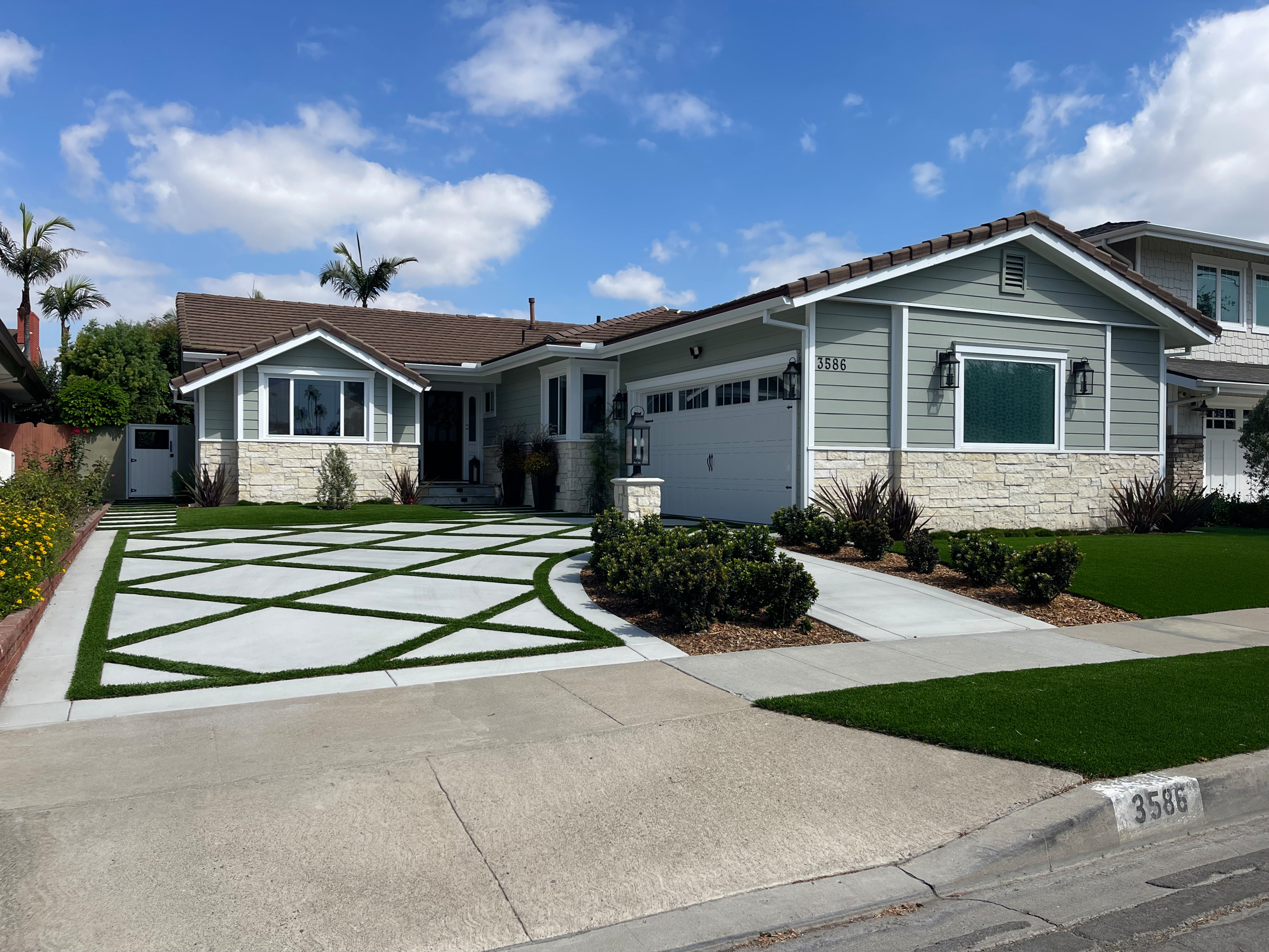 Front Yard and Driveway Remodel ValVerde Home - Rueff