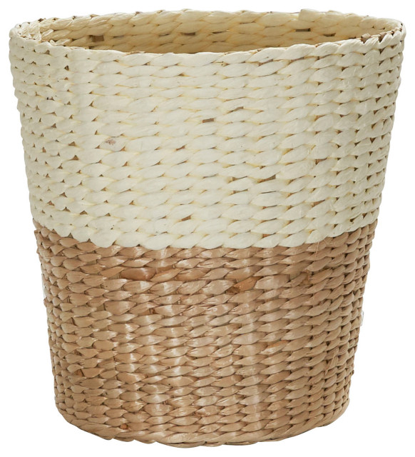 2Tone Woven Waste Basket Beach Style Wastebaskets by Household
