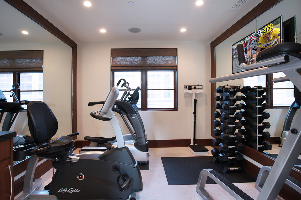 Heliotrope Soft Modern Contemporary Home Gym Orange County by