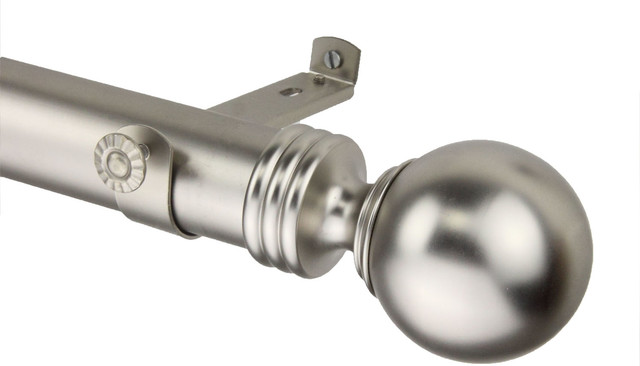 Rod Desyne Sphere 1 5 Non Telescoping Curtain Rod Satin Nickel