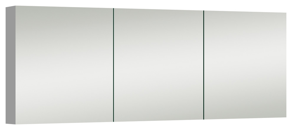 Strood Contemporary Wall-Mounted Medicine Cabinet With Magnifying Mirror, 60"
