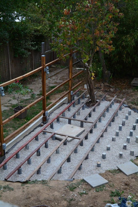 Terrasse en bois exotique - Ipé - conçue en demi-lune