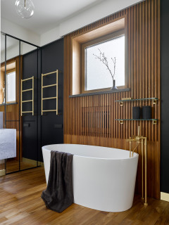 Фото: Дизайн ванной комнаты - Интерьер квартиры в классическом стиле в ЖК «Времена года», 61 кв.м.