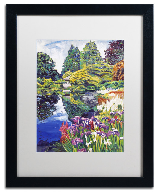 David Lloyd Glover 'Tea House Lake' Art, Black Frame, 16"x20", White Matte