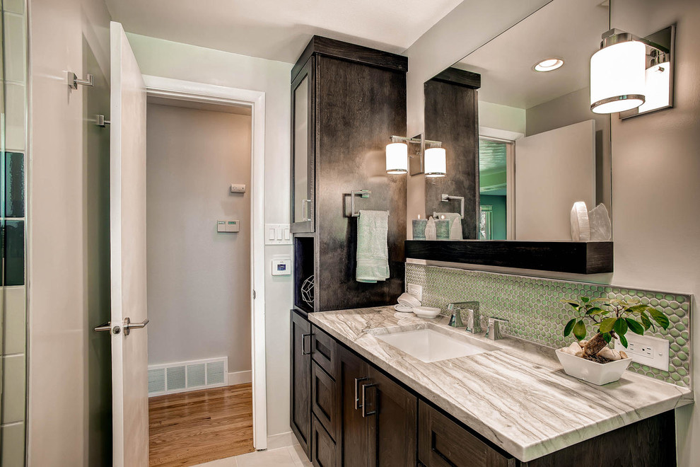 Glass Tile with Contemporary Asian Influence - Transitional - Bathroom ...