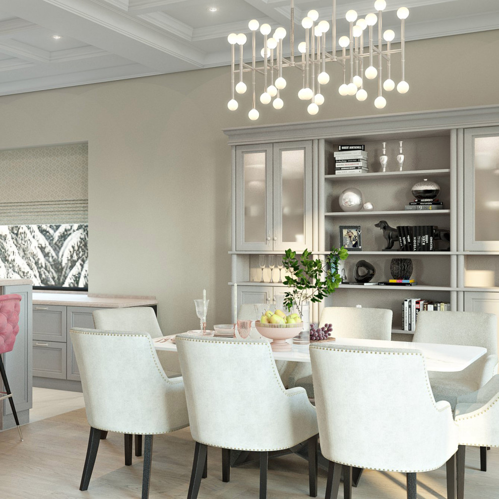 Гостиная и кухня в загородном доме