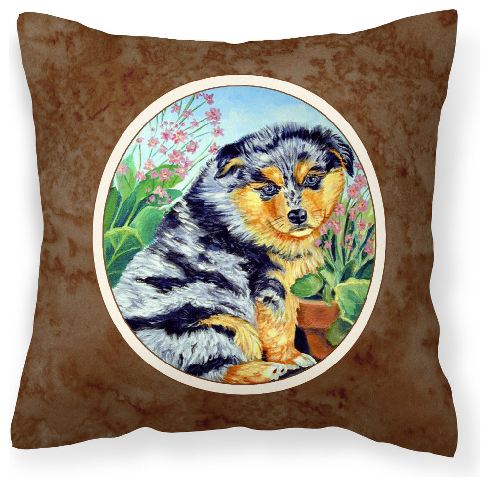 Australian Shepherd Puppy Fabric Decorative Pillow Contemporary