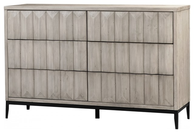 59 L Adalfredo Dresser Raised Solid Pine Cabinet Raised Door
