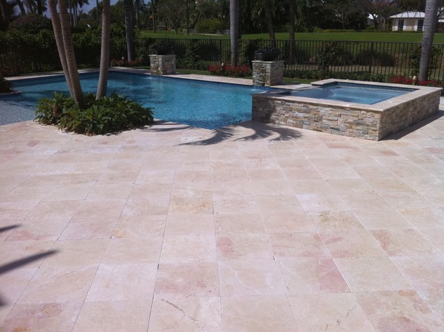 StoneHardscapes Backyard Pool Decks contemporaneo