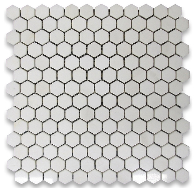 12 X12 Thassos White Hexagon Mosaic Tile Polished Chip Size 1 12 X12 Thassos White Hexagon Mosaic Tile Polished Chip Size 1 Modern Wall And Floor By Stone Center