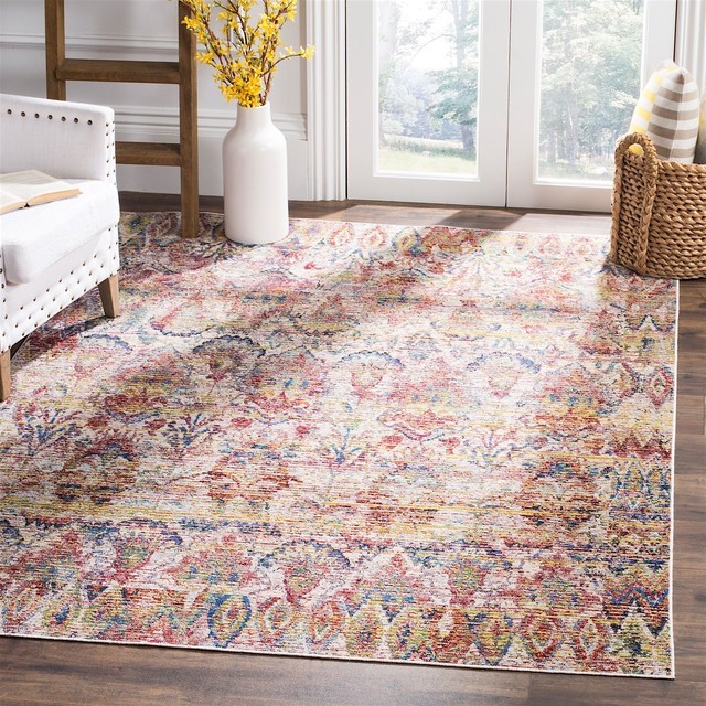 Country And Fl Harmony Area Rug Light Gray Rose Square 7