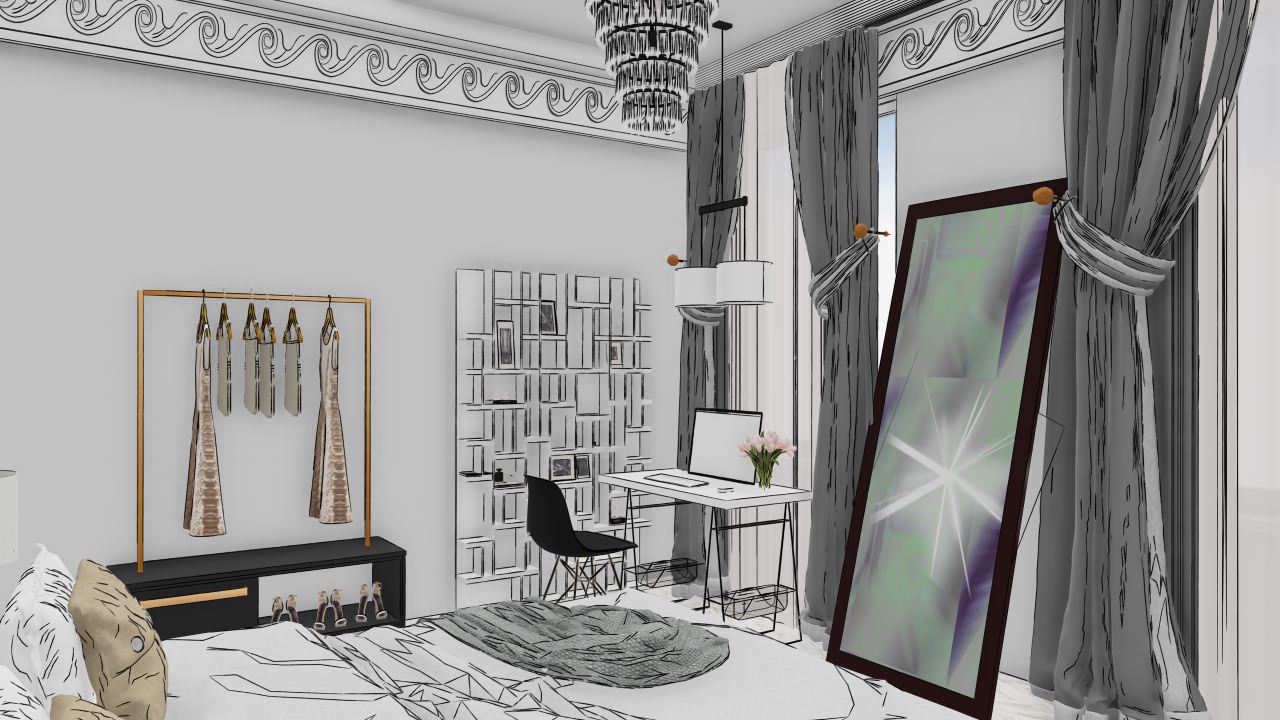 Спальня скетчи