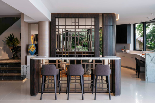 R Residence contemporary-home-bar