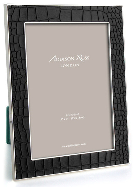 Addison Ross Black Faux Croc Picture Frame, 5x7