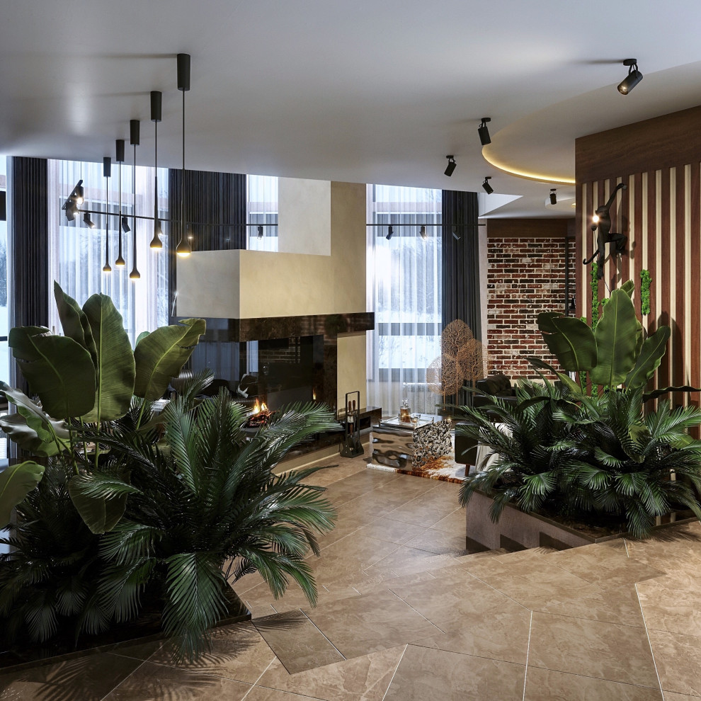 Гостиная загородного дома