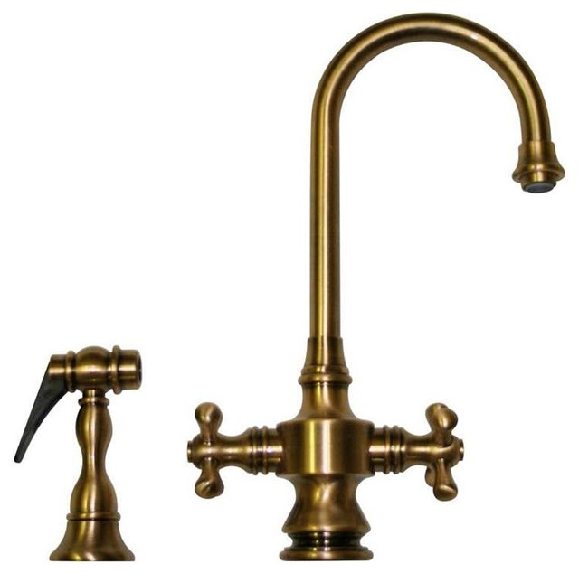 2 Handle Bar Faucet With Side Sprayer Rustic Kitchen Faucets By   Rustic Kitchen Faucets 