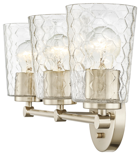 3 Light 20" Modern Gold Vanity Light Transitional Bathroom Vanity