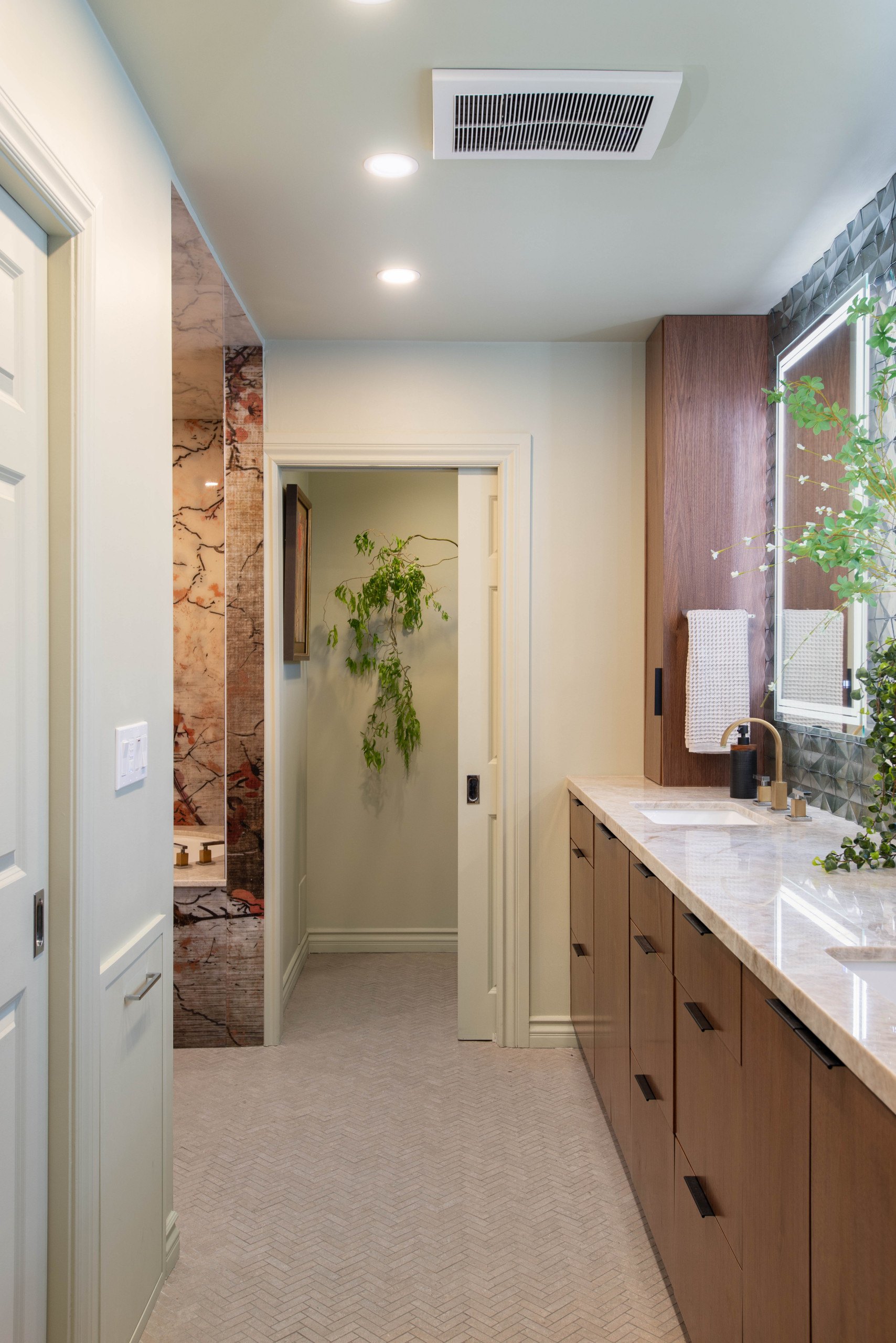 Modern Asian Inspired Primary Bathroom