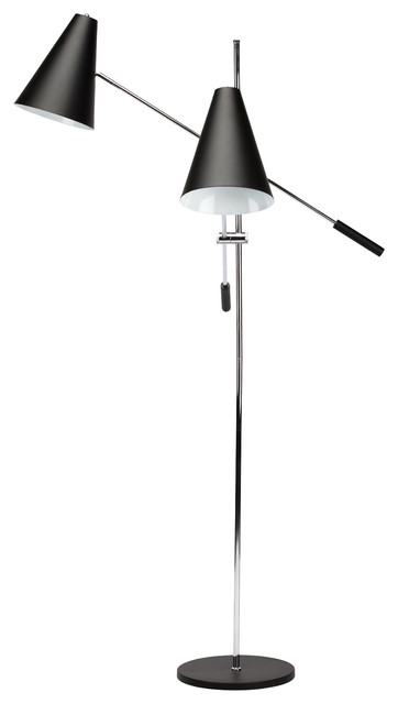Tivat 2-Light Floor Light, Matte Black
