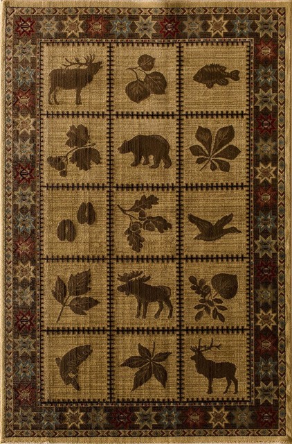 Central Oriental Lodge Sparta Kopin 7 10 X9 Sepia Rug