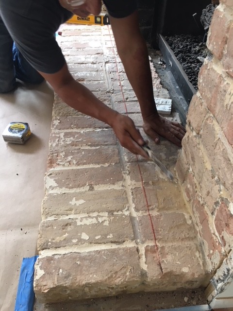 Stone Stacked on Fireplace & Kitchen Backsplash