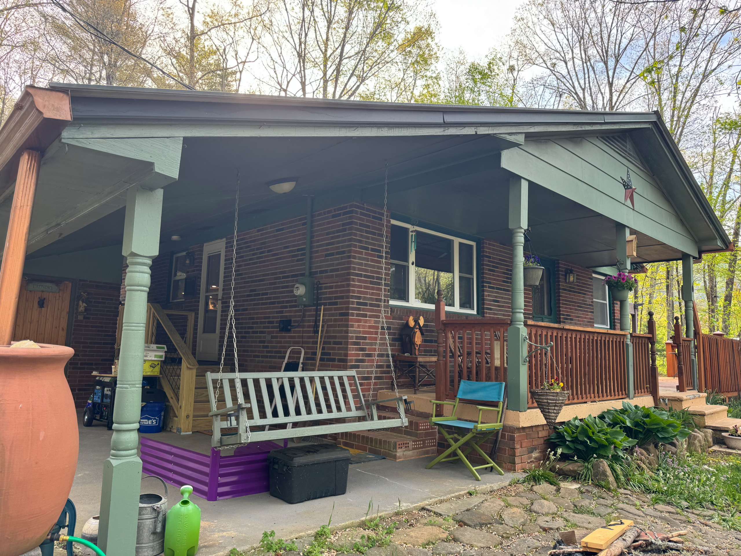 Screened Porch Addition with Cedar Accents and Gable Detail