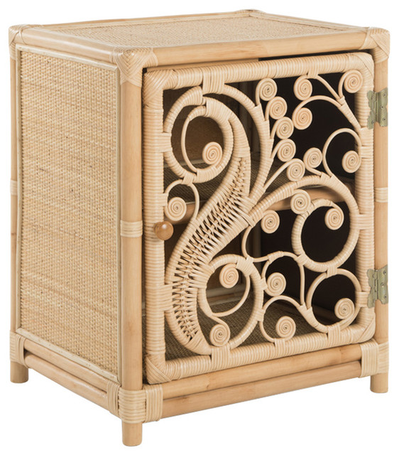 Rattan Pea Nightstand With One Door Opening Left Tropical Rattan Pea Nightstand With One Door Opening Left Tropical Nightstands And Bedside Tables By Kouboo
