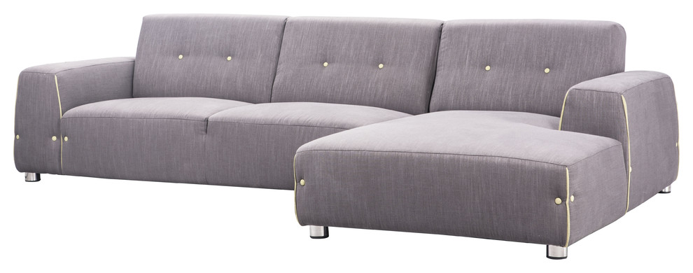 Linkoping Sectional RHF Slate Gray Body Lime Detail
