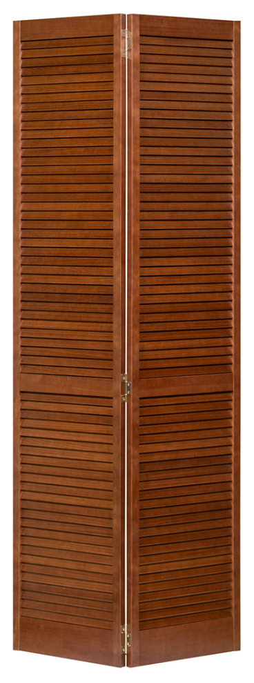 Stained (Espresso) Closet Door, Bi-fold, Kimberly Bay Louver-Louver, 80x36