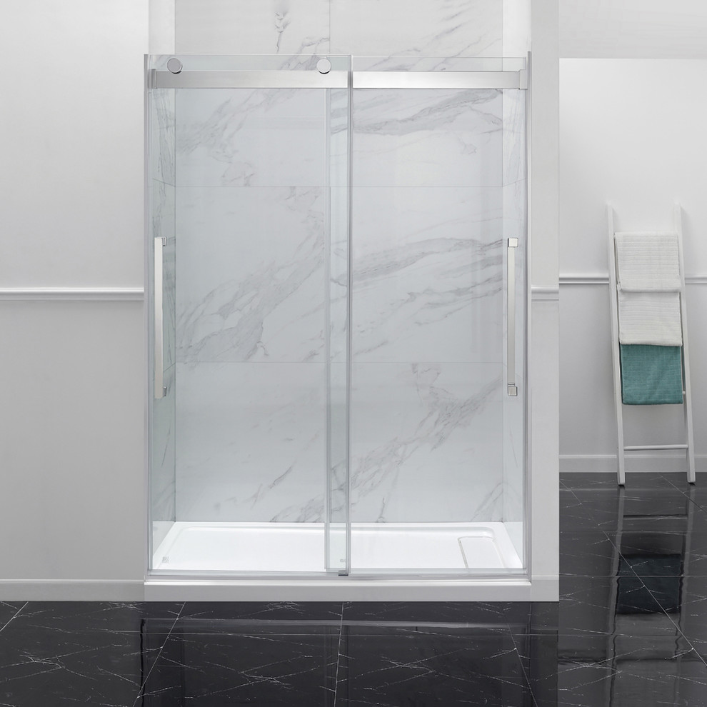 OVE Decors Montebello Frameless Sliding Shower Door Contemporary
