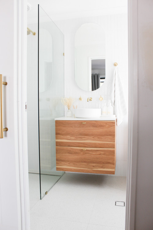 make a small bathroom look bigger using a lighter colour palette