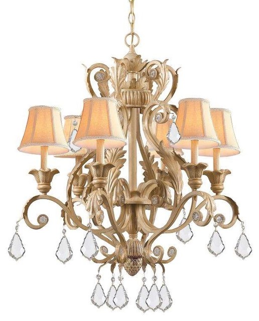 Crystorama Lighting 6616-CM-CL-MWP Winslow Transitional Chandelier in Champagne