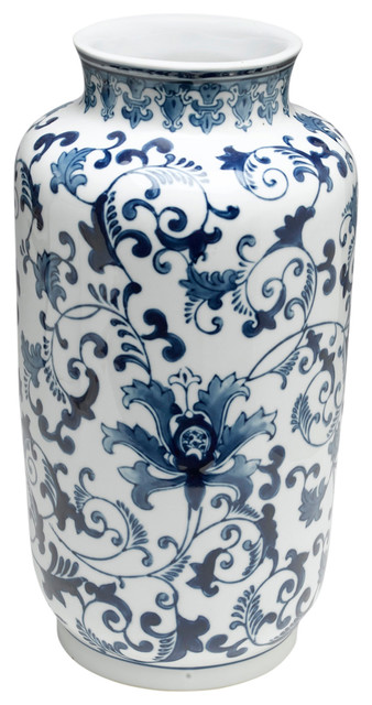 Blue and White Vase - Asian - Vases - by Orchard Creek Designs | Houzz