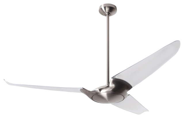 Ic Air 3 Blade 20w Led Fan Bright Nickel 56 Clear Blades